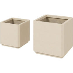 Outsunny - Set 2 Vasi per Piante Quadrati Impilabili Esterno e Interno Beige