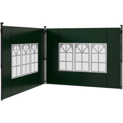 Set 2 Pareti Gazebo con Finestre in pe e Plastica Verde - Outsunny