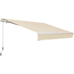 Tenda da Sole a Bracci con Apertura a Manovella 360x250cm Crema - Outsunny
