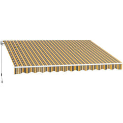 Tenda da Sole Avvolgibile per Esterno con Manovella 350x250 cm Giallo - Outsunny