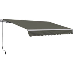 Outsunny - Tenda da Sole Avvolgibile per Esterno con Manovella 350x250 cm Grigio