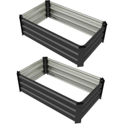 Outsunny - Set di 2 Letti per Orto in Acciaio con Base Aperta 100x60x30cm Grigio