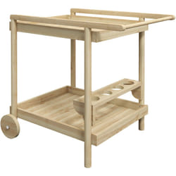 Outsunny - Carrello da Esterno in Legno di Abete a 2 Ripiani e 4 Fessure