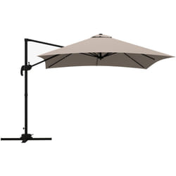 Ombrellone da Giardino a 8 Stecche in Alluminio e Poliestere Khaki - Outsunny