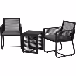 Descrizione: Crea un angolo relax all'aperto con il set da giardino Outsunny, composto da 2 poltroncine per esterno e un tavo ...