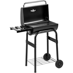 Outsunny - Barbecue a Carbonella con Coperchio, Camino, Termometro e Ripiani Nero