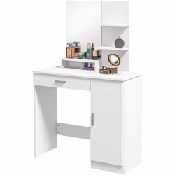 Descrizione: Mantieni tutto il necessario per la tua beauty routine a portata di mano con il nostro tavolo per trucco HOMCOM. ...