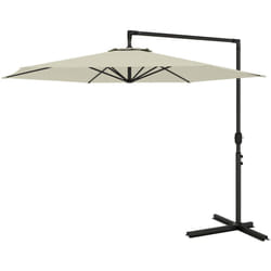 Ombrellone Decentrato da Giardino 3x2.5 m Apertura a Manovella Beige - Outsunny