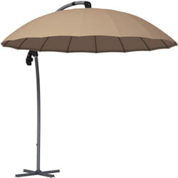 Outsunny Ombrellone da Giardino a Braccio 2.7m Apertura a Manovella Cachi