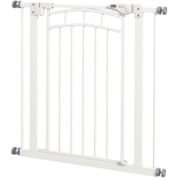 Pawhut - Cancelletto per Cani Estensibile 74-80x76cm a Chiusura Automatica Bianco