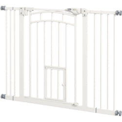 Pawhut - Cancelletto per Cani Estensibile 74-100x76cm a Chiusura Automatica Bianco