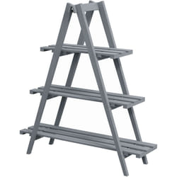 Outsunny - Fioriera a Scale a 3 Livelli in Legno di Abete Grigio