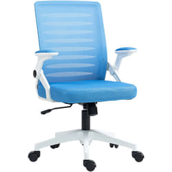 Vinsetto - Sedia da Ufficio Ergonomica ad Altezza Regolabile Bianca e Azzurra