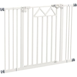 Pawhut - Cancelletto per Cani Estensibile 74-100x76cm Chiusura Automatica Bianco