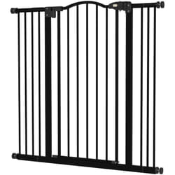 Pawhut - Cancelletto per Cani Estensibile e Regolabile 74-100 cm Alto 94 cm Nero