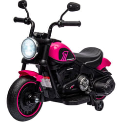 Homcom - Moto Giocattolo Elettrica per Bambini 18-36 Mesi con Rotelle Rosa e Nero