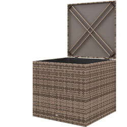 Outsunny - Baule da Giardino in Rattan e Acciaio con Fodera Interna Nero Sabbia