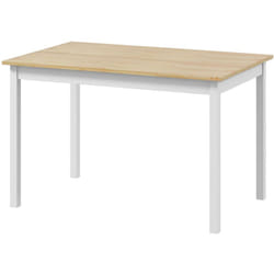 Homcom - Tavolo Moderno 4 Posti in Legno di Pino Bianco e color Legno