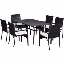 Descrizione: Questo set da giardino in rattan da 7 pezzi di Outsunny possiede un design elegante e moderno per rivoluzionare ...
