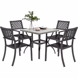 Descrizione: Vuoi organizzare pranzi e cene nei tuoi spazi esterni? Scegli questo set da giardino Outsunny, composto da 4 com ...