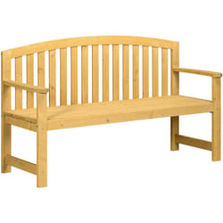 Outsunny - Panchina da Giardino 2 Posti in Legno di Abete 143x51x85 cm