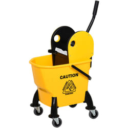 Homcom - Secchio Lavapavimenti con Strizzatore Professionale e 4 Ruote Giallo