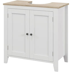 Mobile Sotto Lavabo Bagno a u con Ripiano Regolabile Interno in mdf - Kleankin