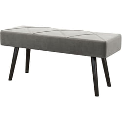Homcom - Panca Fondoletto Imbottita in Velluto e Acciaio 100x36x45 cm Grigio Nero