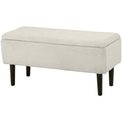 Panca Contenitore Fondoletto con Rivestimento Bouclé 95x38x45cm Beige - Homcom