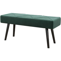 Homcom - Panca Fondoletto Imbottita in Velluto e Acciaio 100x36x45 cm Verde Nero