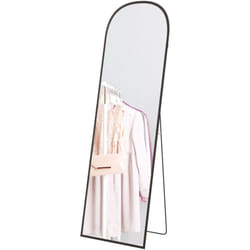 Specchio da Parete e Terra con Supporto Pieghevole 50x161.5cm Nero - Homcom