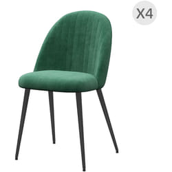 Set 4 Sedie Moderne da Pranzo in Tessuto Effetto Velluto Verde - Homcom