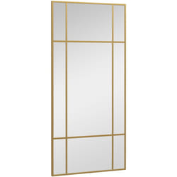 HOMCOM Specchio da Muro a Finestra Montaggio Verticale Orizzontale 110x50cm Oro