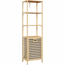 Descrizione: Scopri il mobile bagno alto HOMCOM, che unisce funzionalità e stile. Questa colonna bagno, progettata con 3 ripi ...