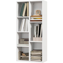 Scaffale Libreria Moderno a Cubi con 7 Ripiani in Truciolato Bianca - Homcom