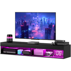 Mobile tv Sospeso con Luci 16 Colori e Telecomando per tv 75' Nero - Homcom