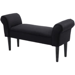 Panca Fondo Letto di Design Imbottita con Braccioli Arrotolati, Nero - Homcom
