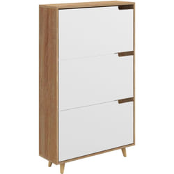 Scarpiera Slim in Legno a 3 Cassetti per 18-24 Paia di Scarpe Bianco - Homcom