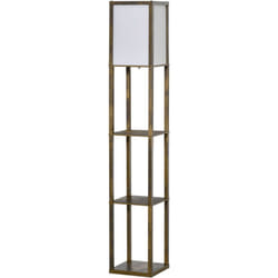 Homcom - Lampada Moderna Potenza 40W Attacco E27 3 Mensole Integrate Legno