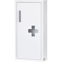 Mobiletto Medicine a 3 Ripiani in Acciaio 30x12x60 cm Bianco - Kleankin