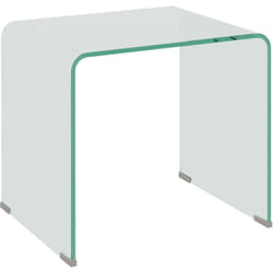 HOMCOM Tavolino in Vetro Temperato da Salotto Moderno 50x40x45 cm