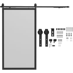 Homcom - Kit Porte Scorrevoli 90kg max in Acciaio al Carbonio Nero con Accessori