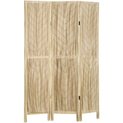 Homcom - Divisorio Ambiente Pieghevole a 3 Ante in Legno 120x1.6x170 cm