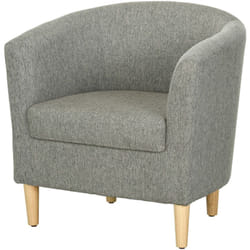 Homcom - Poltroncina da Camera a Pozzetto in Tessuto con Gambe in Legno Grigio
