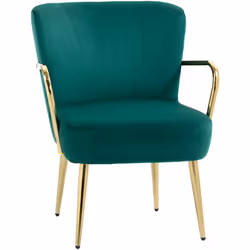 Descrizione: Trasforma il tuo spazio con la poltrona per salotto HOMCOM! Rivestita in velluto verde e dotata di gambe e bracc ...