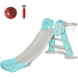 Homcom - Scivolo per Bambini con Canestro Pieghevole Età 18+ Mesi 140x87x75cm