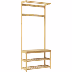 Descrizione: Porta lo stile e l'ordine del tuo ingresso a un nuovo livello con il mobile appendiabiti HOMCOM! Realizzato in b ...