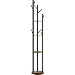 Homcom - Appendiabiti Girevole 8 Ganci e 4 Mensole Stile Industriale Ø30x175cm