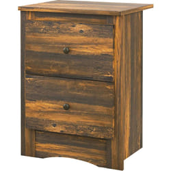 Homcom - Comodino per Camera da Letto con 2 Cassetti 40x30x56 cm Marrone