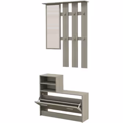 Descrizione: Rinnova l'ingresso di casa con il set di mobili HOMCOM. Un elegante set 4-in-1 che unisce uno specchio e un appe ...